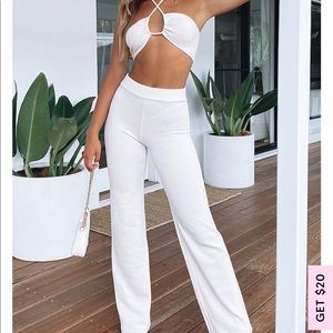 White Fox Unconditional Pants in cream